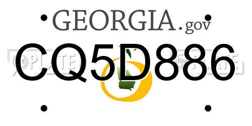 CQ5D886 Georgia License Plate