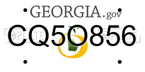 CQ5O856 Georgia License Plate