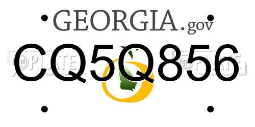 CQ5Q856 Georgia License Plate