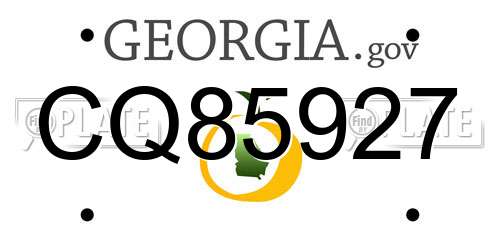 CQ85927 Georgia License Plate