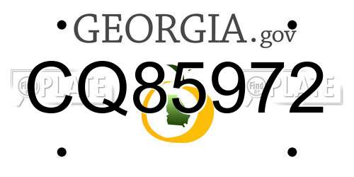CQ85972 Georgia License Plate