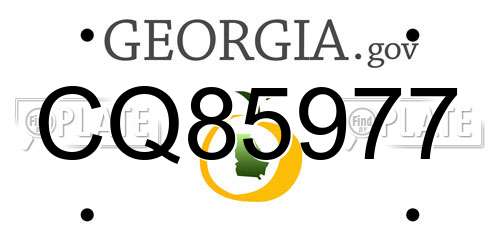 CQ85977 Georgia License Plate