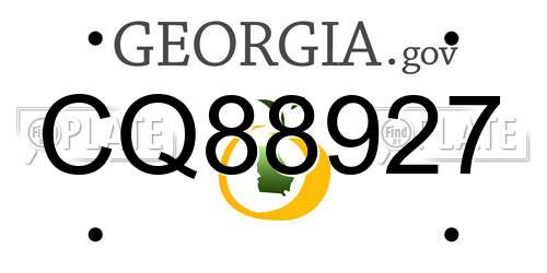 CQ88927 Georgia License Plate