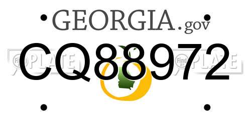 CQ88972 Georgia License Plate