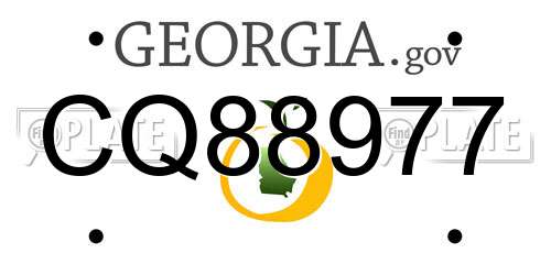 CQ88977 Georgia License Plate