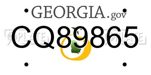 CQ89865 Georgia License Plate
