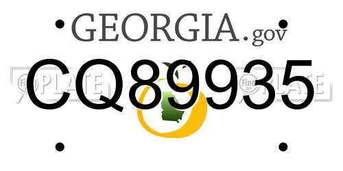 CQ89935 Georgia License Plate