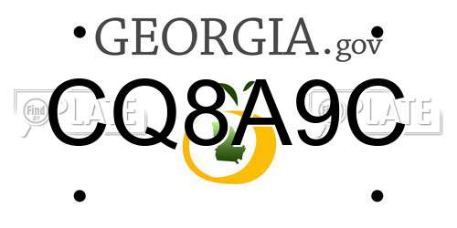 CQ8A9C Georgia License Plate