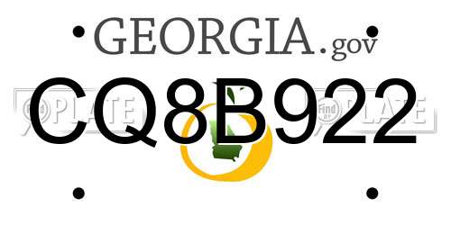 CQ8B922 Georgia License Plate