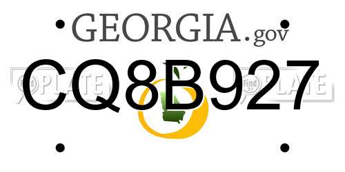 CQ8B927 Georgia License Plate