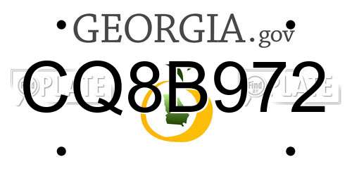 CQ8B972 Georgia License Plate
