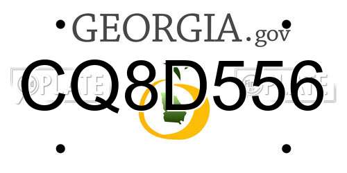 CQ8D556 Georgia License Plate