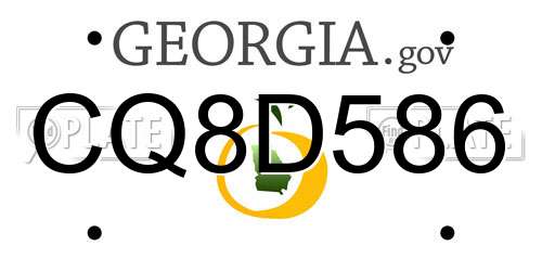 CQ8D586 Georgia License Plate