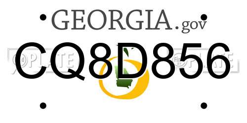 CQ8D856 Georgia License Plate