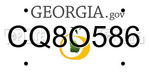 CQ8O586 Georgia License Plate
