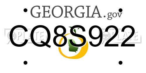 CQ8S922 Georgia License Plate