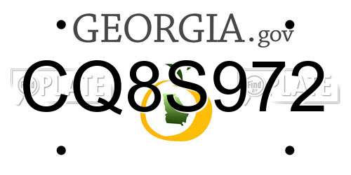 CQ8S972 Georgia License Plate