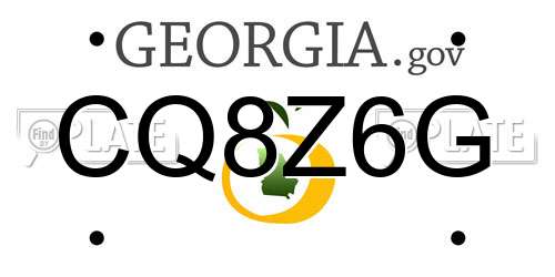 CQ8Z6G Georgia License Plate