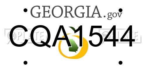 CQA1544 Georgia License Plate