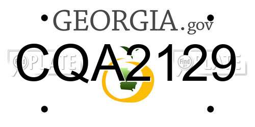 CQA2129 Georgia License Plate