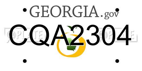 CQA2304 Georgia License Plate