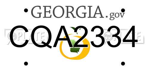 CQA2334 Georgia License Plate