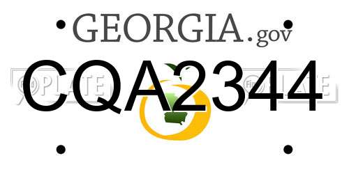 CQA2344 Georgia License Plate