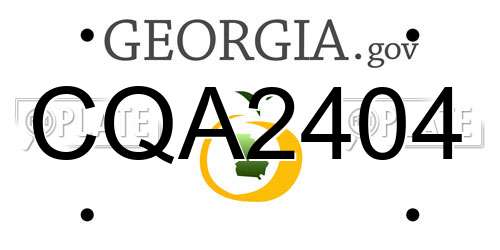 CQA2404 Georgia License Plate