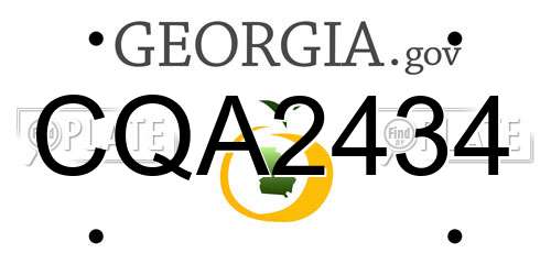 CQA2434 Georgia License Plate