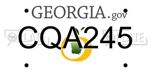 CQA245 Georgia License Plate