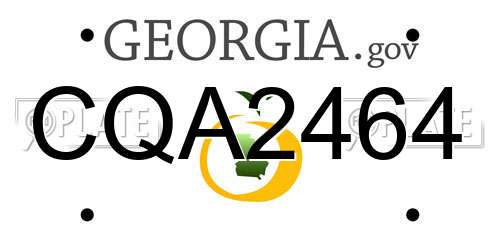 CQA2464 Georgia License Plate