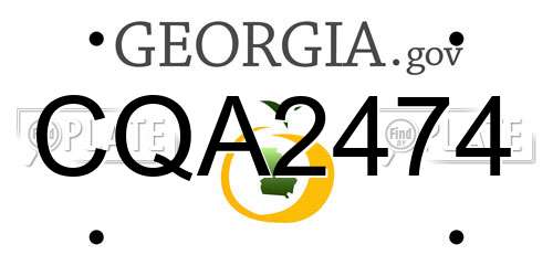 CQA2474 Georgia License Plate