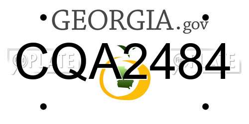 CQA2484 Georgia License Plate