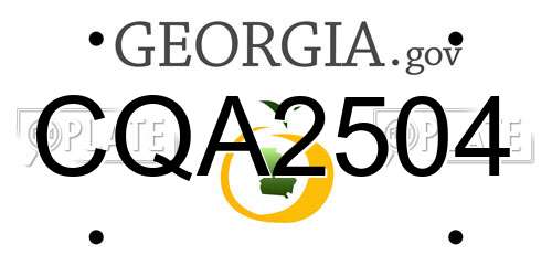 CQA2504 Georgia License Plate