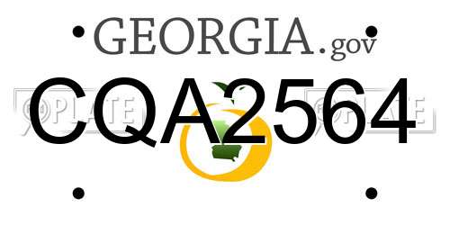 CQA2564 Georgia License Plate