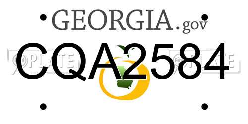 CQA2584 Georgia License Plate