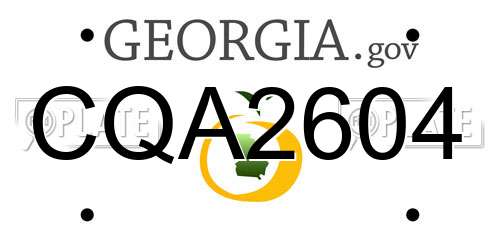 CQA2604 Georgia License Plate