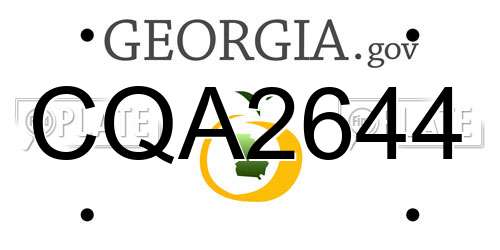 CQA2644 Georgia License Plate
