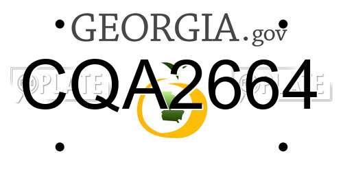 CQA2664 Georgia License Plate