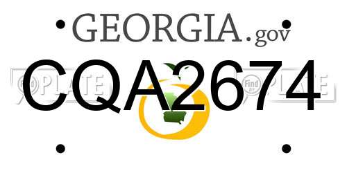 CQA2674 Georgia License Plate