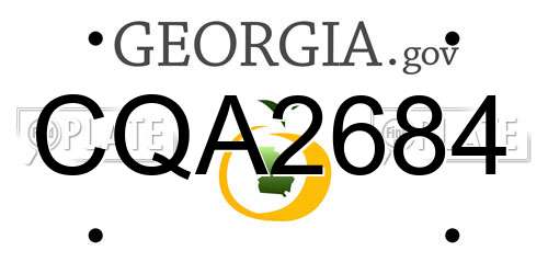 CQA2684 Georgia License Plate
