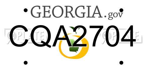 CQA2704 Georgia License Plate