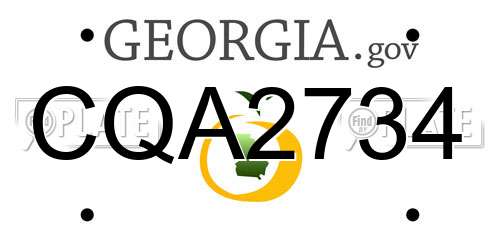 CQA2734 Georgia License Plate