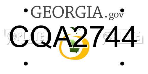CQA2744 Georgia License Plate
