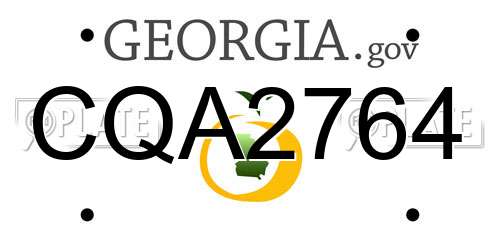 CQA2764 Georgia License Plate
