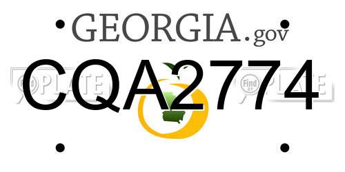 CQA2774 Georgia License Plate