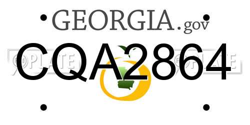CQA2864 Georgia License Plate