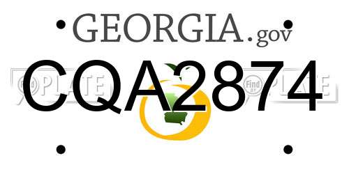 CQA2874 Georgia License Plate
