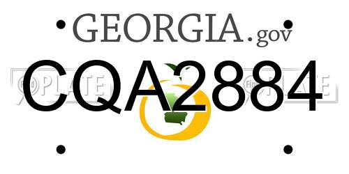 CQA2884 Georgia License Plate