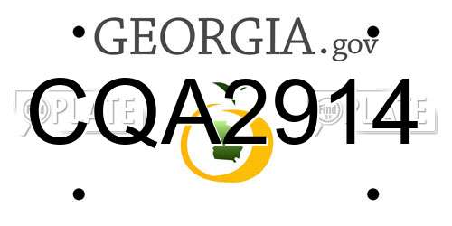 CQA2914 Georgia License Plate